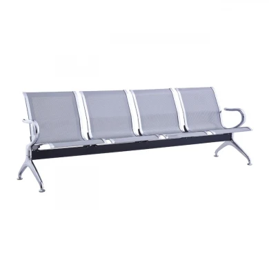 Waiting Seat 4-Seater Steel Mesh Grey (Chrome Frame)