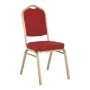 HILTON Banquet chair, Light Gold Metal Frame/Red Fabric