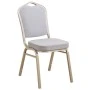HILTON Banquet chair, Light Gold Metal Frame/Grey Fabric