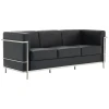 GENOVA 3-Seater Sofa Inox/Black Pu