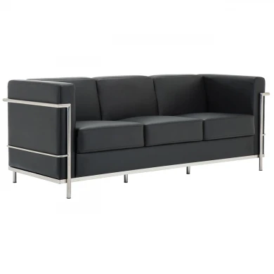 GENOVA 3-Seater Sofa Inox/Black Pu