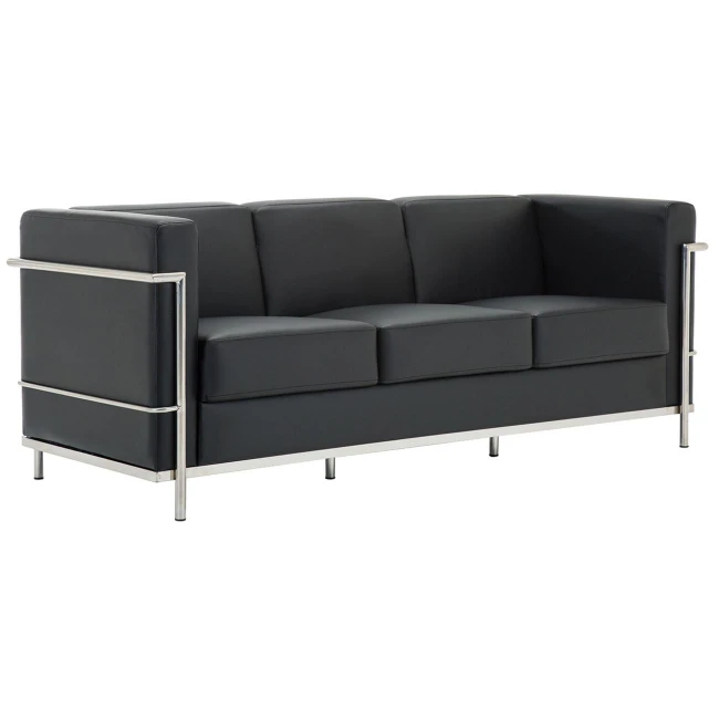 GENOVA 3-Seater Sofa Inox/Black Pu