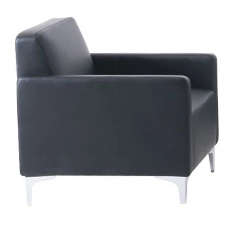 Πολυθρόνα STYLE με τεχνόδερμα Pu σε χρώμα μαύρο 64x71x72εκ.
