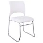 Visitor office chair Venus with inox skeleton and lining of artificial leather Pu in white color 52x52x83cm
