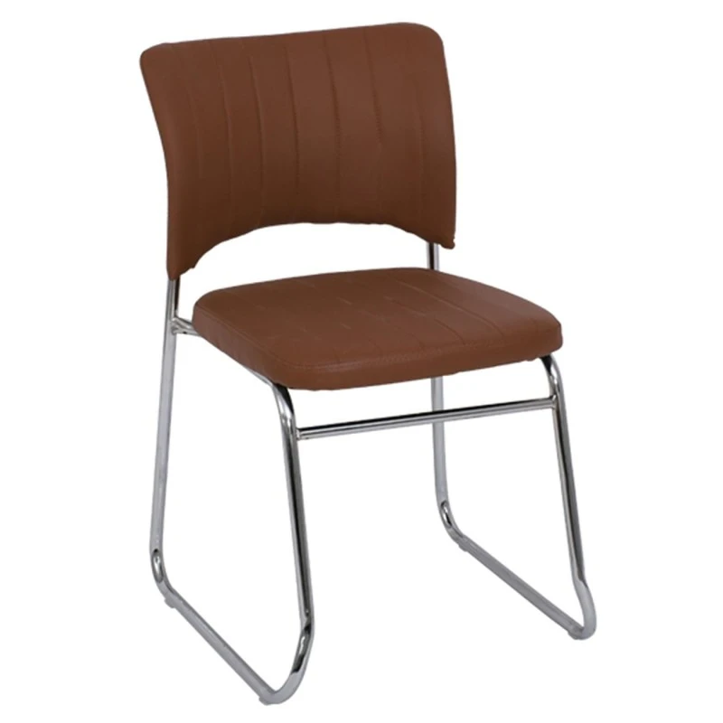 VENUS Chair/Chromed Frame/Brown Pu