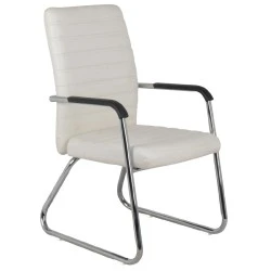 COLLET Visitor Armchair/Chromed Frame/Cream Pu COLLET Visitor Armchair/Chromed Frame/Cream Pu