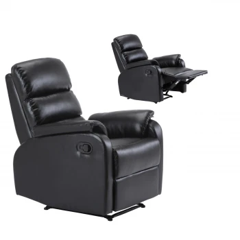 Πολυθρόνα COMFORT RELAX από τεχνόδερμα PU σε χρώμα μαύρο 79x97x101εκ.