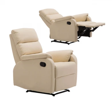Πολυθρόνα MASSAGE COMFORT RELAX με υποπόδιο και τεχνόδερμα Pu σε χρώμα μπεζ 79x97x101εκ.