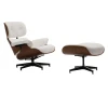 RELAX Armchair With Footrest Stool White Pu