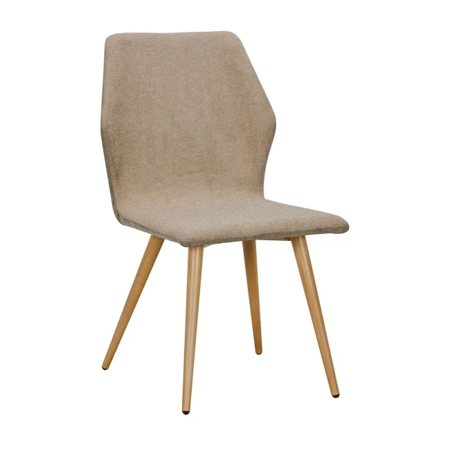 LETO Chair Natural Wood Color Metal/Light Brown Fabric