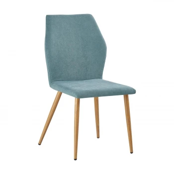 LETO Chair Natural Wood Color Metal/Pale Green Fabric