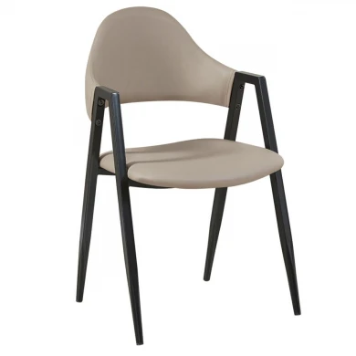 DELTA Armchair, Black Steel/Pu Cappuccino