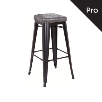 RELIX Bar Stool Steel Black Matte/Pu D.Grey