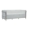 GENOVA 3-Seater Sofa Inox/White Pu