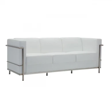 GENOVA 3-Seater Sofa Inox/White Pu