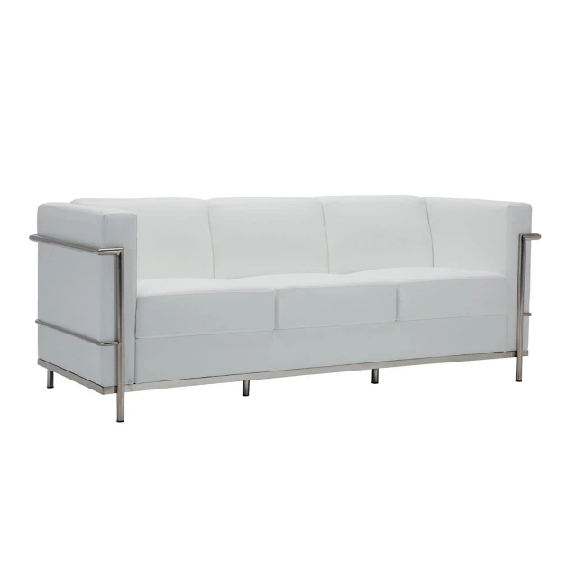GENOVA 3-Seater Sofa Inox/White Pu