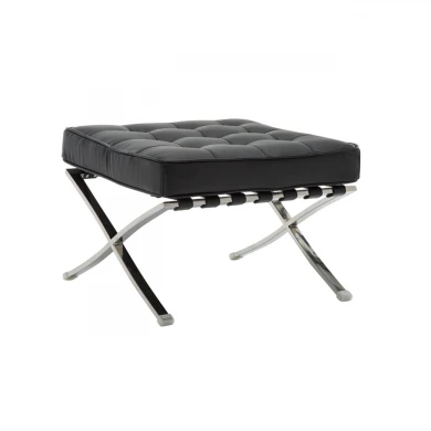 BARCELONA Type Ottoman Black Pu