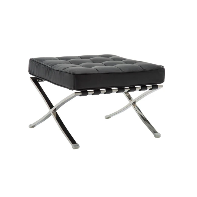 BARCELONA Type Ottoman Black Pu