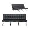 BARCELONA Type 3-Seater Sofa Black Pu