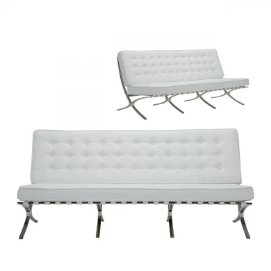 BARCELONA Type 3-Seater Sofa White Pu