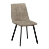 BETTY Chair Black Metal/Suede Beige Fabric