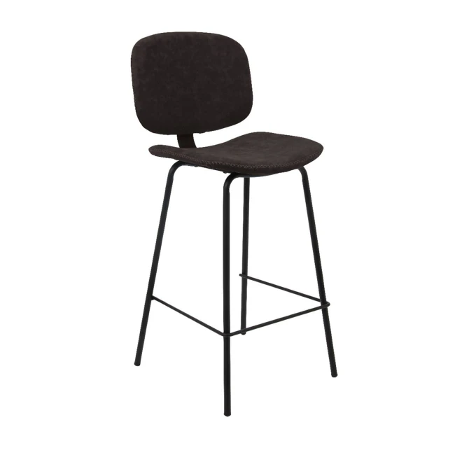 BARLEY Bar Stool Black Metal/Pu Vintage Black