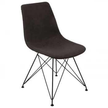 PANTON Chair Black Metal/Pu Vintage Black