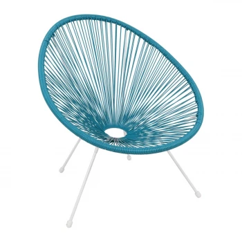 Πολυθρόνα ACAPULCO από rattan σε μπλε χρώμα 73x76x89εκ.