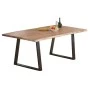 LIZARD Slim Dining Table 160x90x75 Acacia Natural Finish (Black Paint)