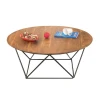 MOVVA Coffee Table d.90x36 Acacia Natural Finish (Black Paint)