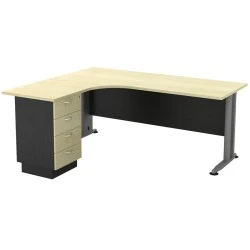 Superior Compact melamine left corner officein dark grey - beech color 180x70x75cm. Superior Compact melamine left corner officein dark grey - beech color 180x70x75cm.