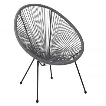 Πολυθρόνα ACAPULCO από rattan σε χρώμα γκρι 73x76x89εκ.