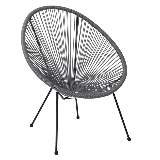 Πολυθρόνα ACAPULCO από rattan σε χρώμα γκρι 73x76x89εκ.