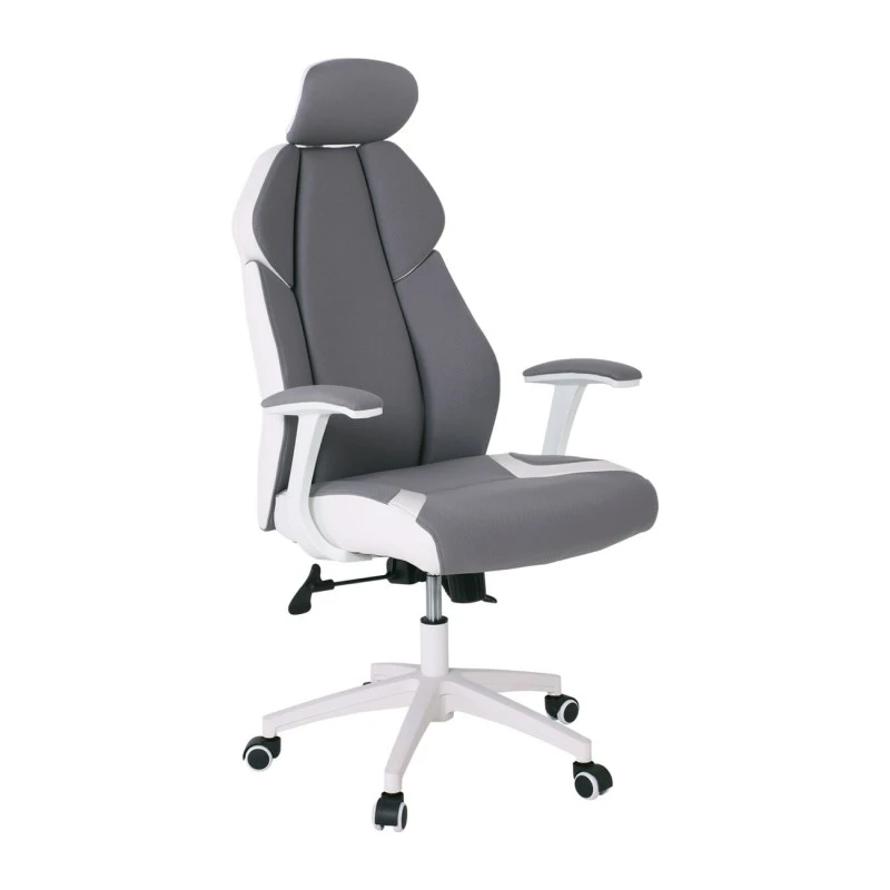 Καρέκλα διευθυντή Microfiber/τεχνόδερμα Pu χρώμα γκρι/λευκό 64x72x122/130εκ.