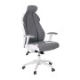 Καρέκλα γραφείου BF8300 microfiber - τεχνόδερμα χρώμα γκρι - λευκό 64x72x122/130εκ.