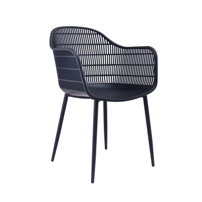 BERRY Armchair Metal Black/PP-UV Black