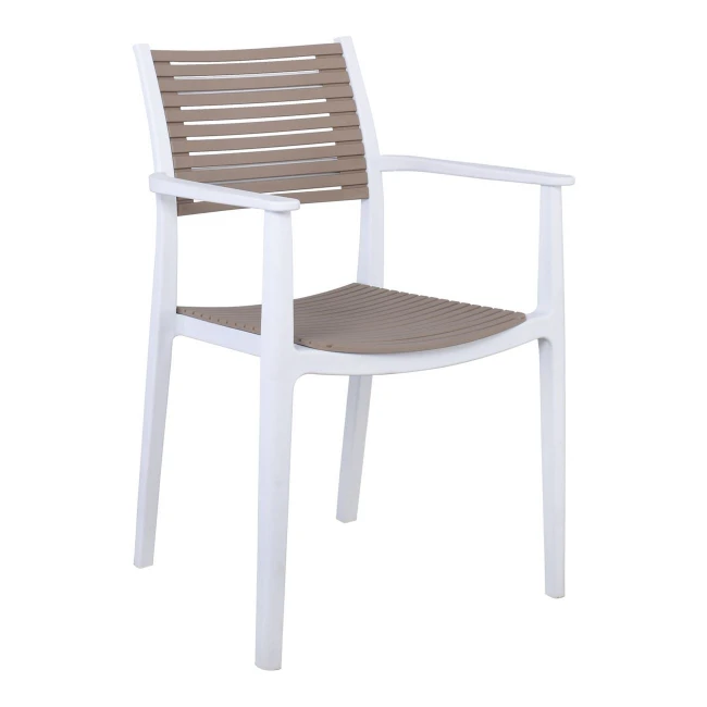 AKRON Armchair PP-UV White/Sand Beige