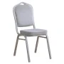 HILTON Banquet chair, Grey Fabric, Silver Metal Frame