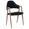 DELTA Natural Metal Armchair, Black Pu