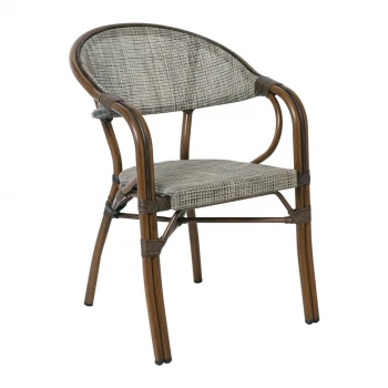 VEGERA Armchair Alu Walnut/Textilene Beige