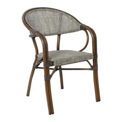 VEGERA Armchair Alu Walnut/Textilene Beige