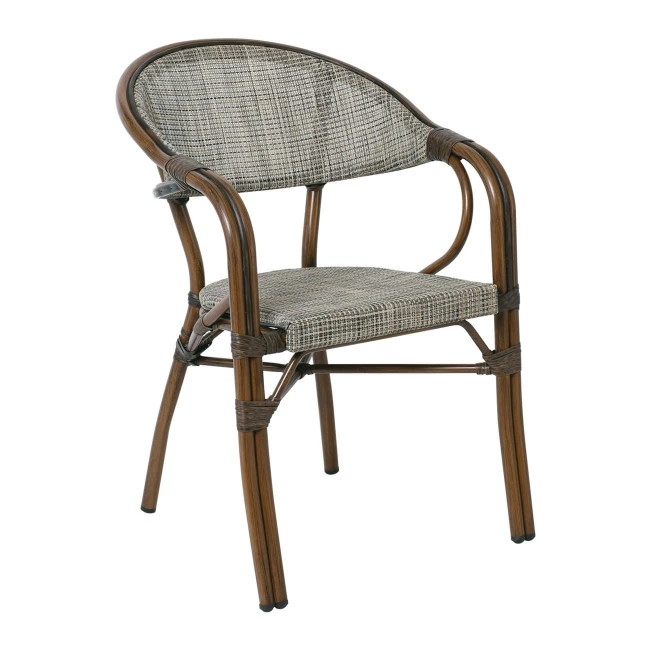 VEGERA Armchair Alu Walnut/Textilene Beige