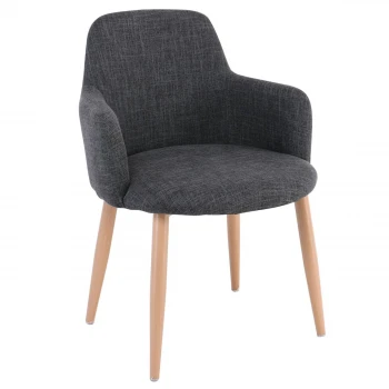 Πολυθρόνα Soul με φυσική μεταλλική βάση και επένδυση από ύφασμα σε χρώμα γκρι 57x55x78εκ