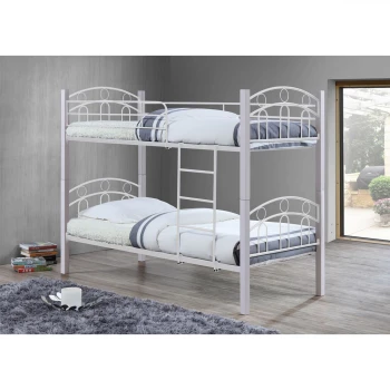 NORTON Double Deck Bed 90x190 Metal White/Wood White