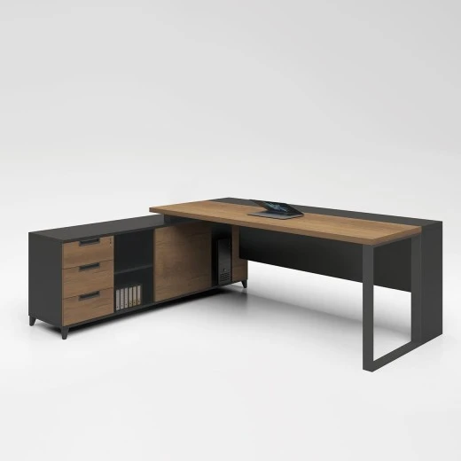PROLINE Desk 160x160cm Wild Oak/Black