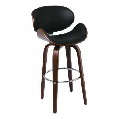 GOMEZ Bar Stool Walnut/Pu Black