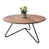 BORAL Coffee Table d.83x40 Acacia Natural Finish (Black Paint)
