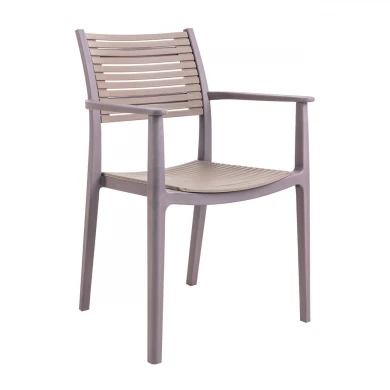 Akron garden armchair by polypropylene - Uv in brown - sand beige color 60x55x85cm.