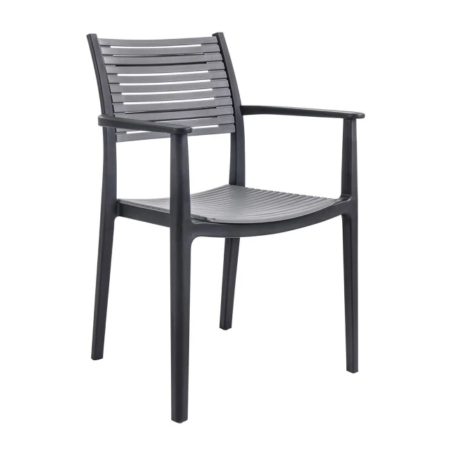 AKRON Armchair PP-UV Black/Grey