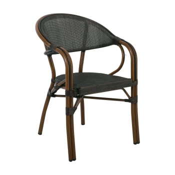 VEGERA Armchair Alu Walnut/Textilene Black